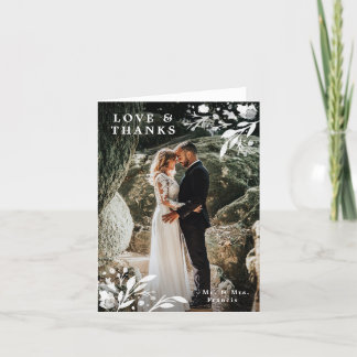 Cartes florales de Merci de photo de mariage