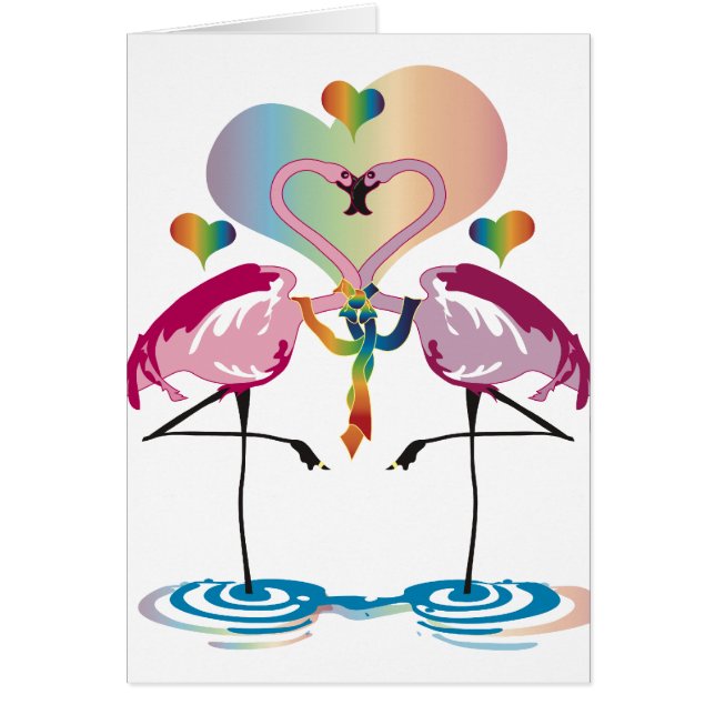 Cartes gaies de Flamants roses (Devant)