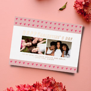Cartes Galentine`s Day Friends 2 Photo à coeurs ro