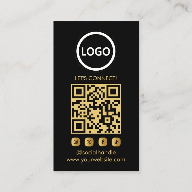 Cartes Gold Personnalisées Moderne, Médias Sociaux (Devant)