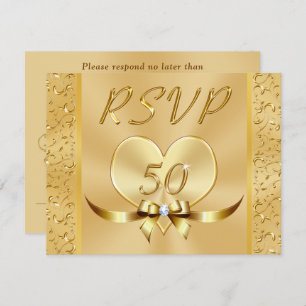 Cartes Gold RSVP pour le 50e anniversaire du Maria