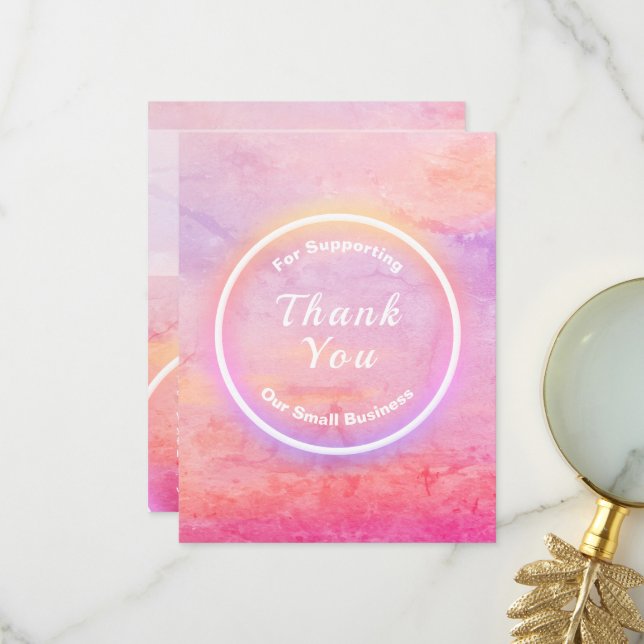 Cartes grand merci pour les petites entreprises (Devant/Arrière en situation)