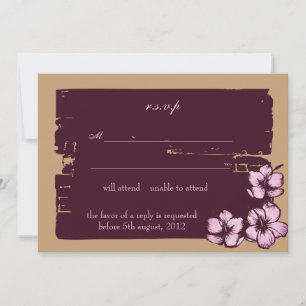 Cartes Grunge hibiscus -rsvp