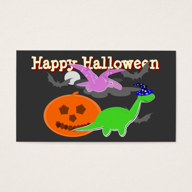 Cartes Halloween éffrayantes Dinosaures (Devant)