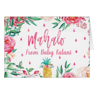 Cartes hawaïennes de Merci de baby shower de