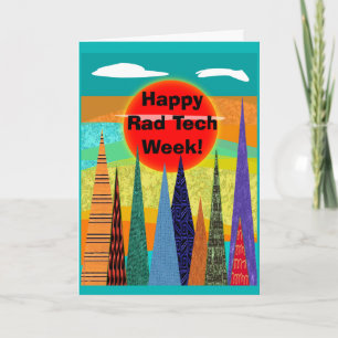 Cartes heureuses de semaine de technologie de rad