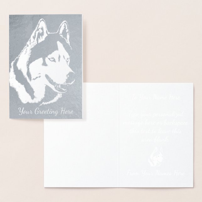 Cartes Husky personnalisées Cartes de Chien Husky  (Affichage)