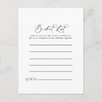 Cartes Idyllique Stylish Calligraphie Liste de Buc