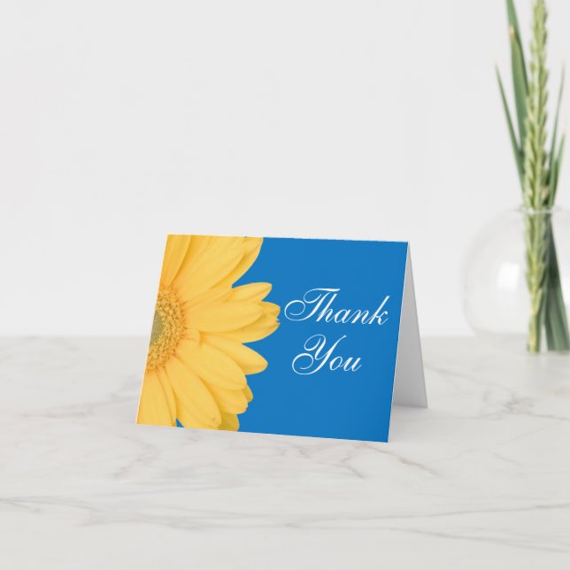 Cartes jaunes et bleues de Merci de marguerite de (Devant)