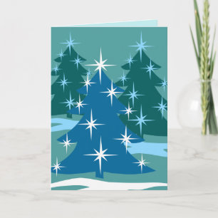 Cartes Joyeuses Classic Blue Tree Card
