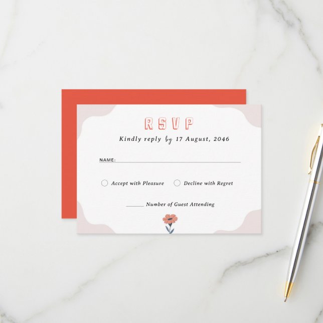 Cartes Joyeuses Faire-part de mariage florales été (Devant/Arrière en situation)