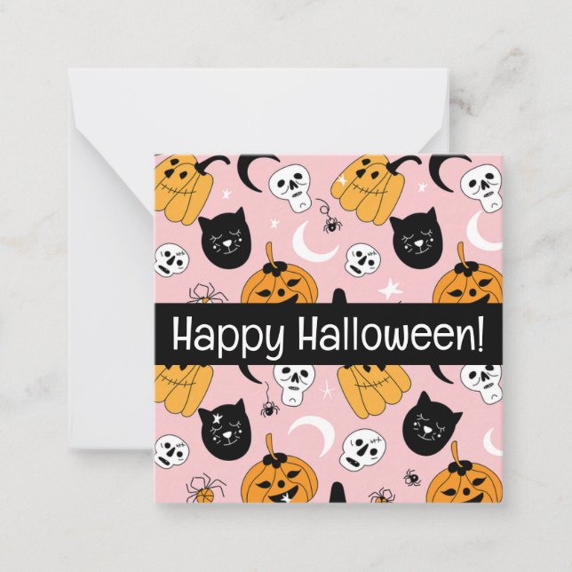 Cartes joyeux halloween, mignonnes, à stocker ! (Devant)