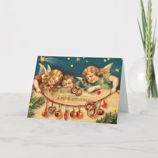 Cartes Joyeux Noël Angles vintages (Devant)