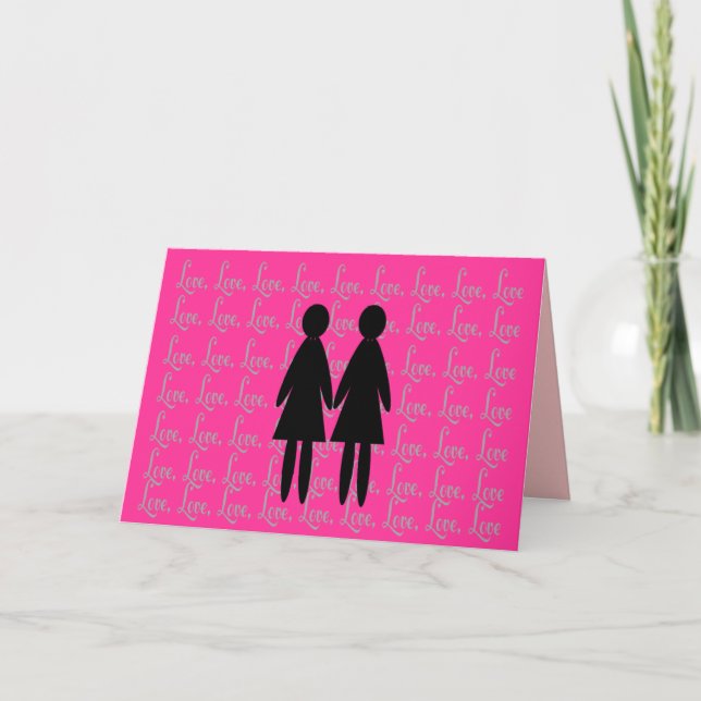 Cartes lesbiennes poème "Amour" à l'intérieur (Devant)