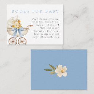 Cartes Livres Bleus pour Bébé Shower Vintage Pouss
