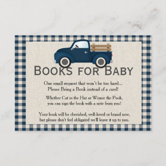 Cartes Livres pour Bébé Camion Bleu Rustique
