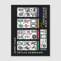 Cartes magnétiques avec tuiles de Mah-jong identiq