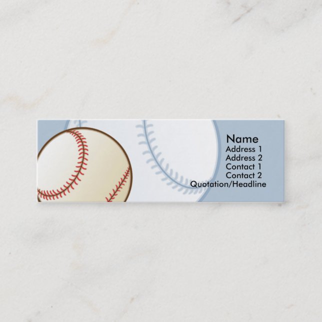 Cartes maigres de profil de base-ball d'enfants (Devant)