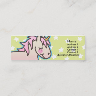 Cartes maigres de profil de licorne rose d'enfants
