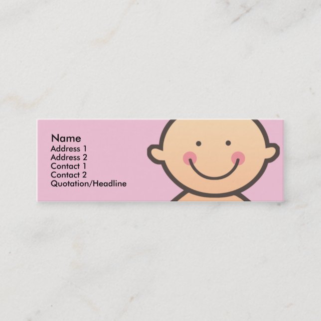 Cartes maigres de profil de rose de visage de bébé (Devant)