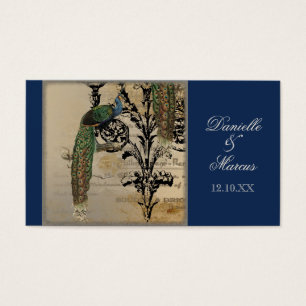Cartes-maquettes de mariage Favor - Peacock Vintag