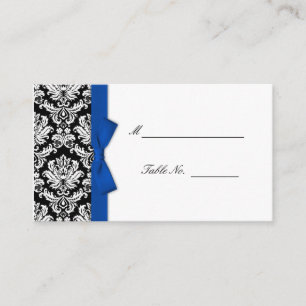 Cartes Mariage damassé Bleues Bow