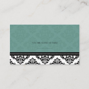 Cartes Mariage damassé turquoises