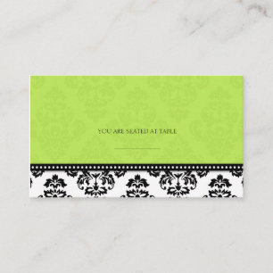 Cartes Mariage damassé vertes