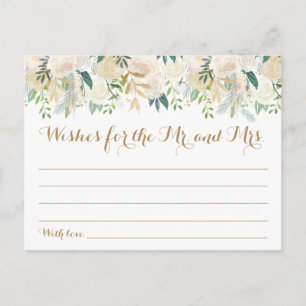 Cartes Mariage or et blanc Fleur