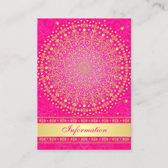 Cartes Mariage Rose, Rouleaux Or, Étoiles (Devant)