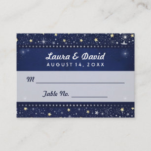 Cartes Mariages Blue Gold & White Stars