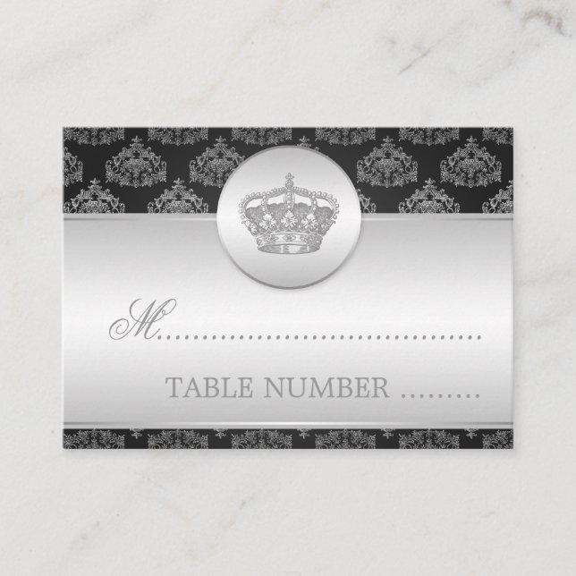 Cartes mariages Couronne royale noire (Devant)