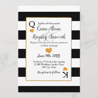 Cartes mariages en noir et blanc King & Queen