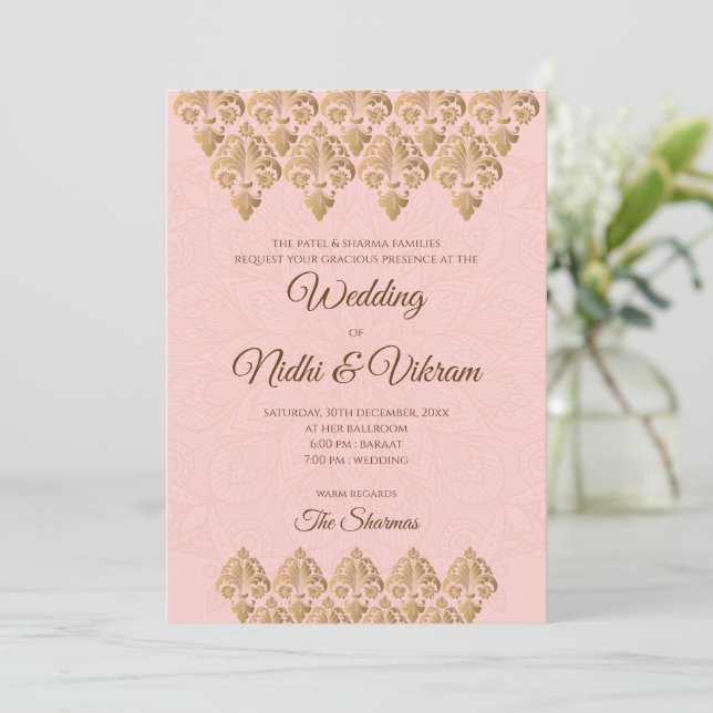 Cartes mariages indiennes et invitations de mariag (Debout devant)