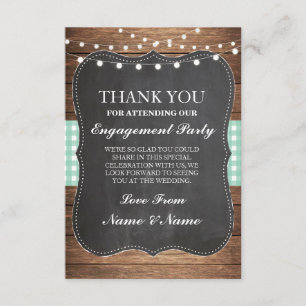Cartes Merci Rustique Bois Menthe Vérifié Mariage