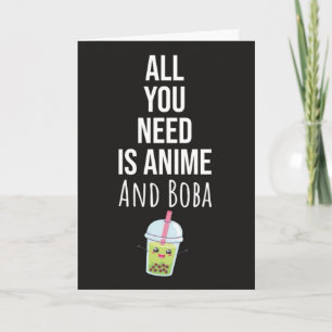 Cartes Mignonnes Anime Boba Thé à bulles Kaiwaii O
