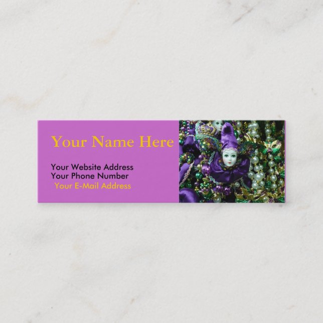 Cartes minces de motif de mardi gras (Devant)