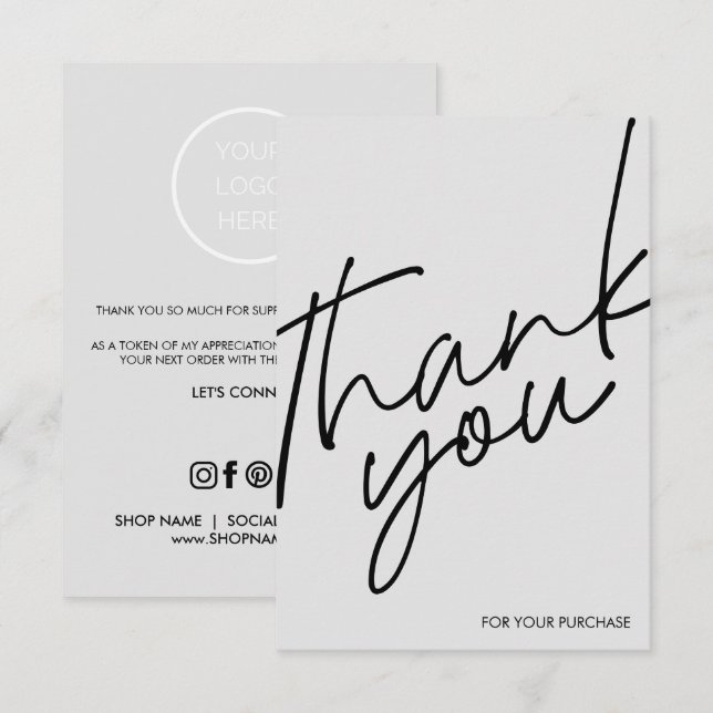 Cartes minimalistes Petites entreprises Cartes de  (Devant / Derrière)