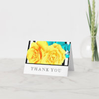 Cartes modernes de Merci de rose jaune