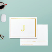 Cartes Monogram Real Gold Foil