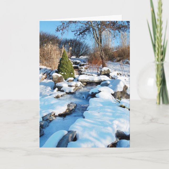 Cartes - Noël : Belle scène de neige avec flux (Devant)