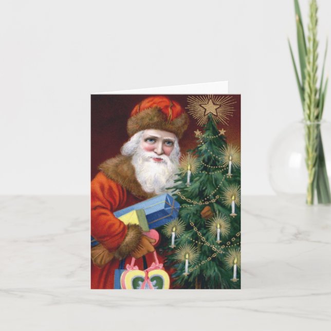 Cartes Noël vintages du Père Noël (Devant)