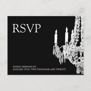 Cartes noires et blanches chiques du lustre RSVP