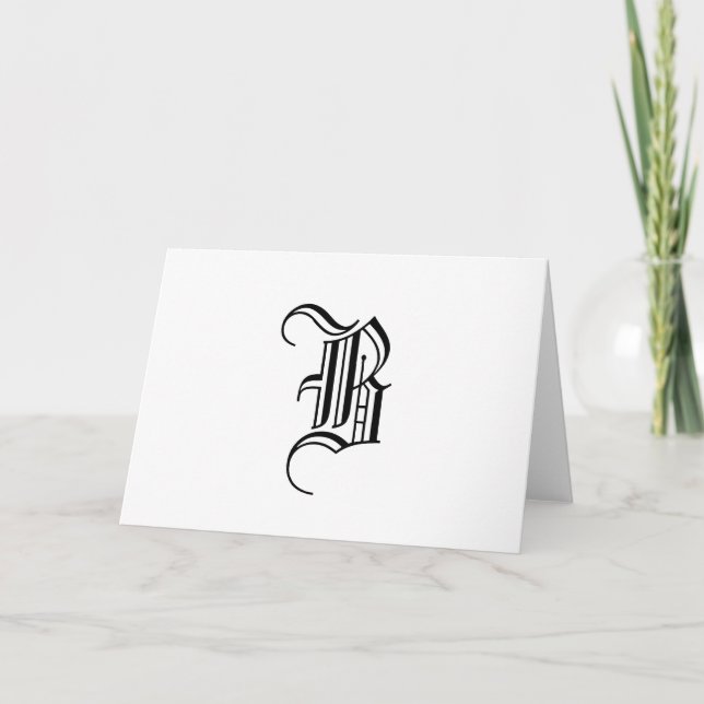 Cartes noires et blanches élégantes pour monogramm (Devant)