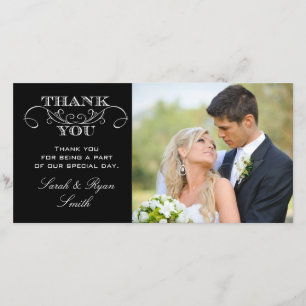 Cartes noires et blanches modernes de Merci de