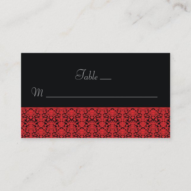 Cartes noires et rouges Damas (Devant)