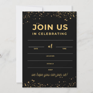 Cartes noires faire-part de mariage pour Invitatio