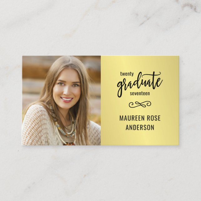 Cartes nommées de feuille d'or de Faux de photo de (Devant)
