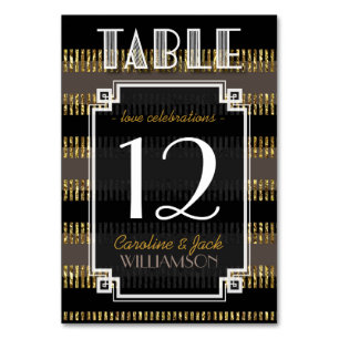 Cartes numériques Art Déco + Grilles d'or Noir