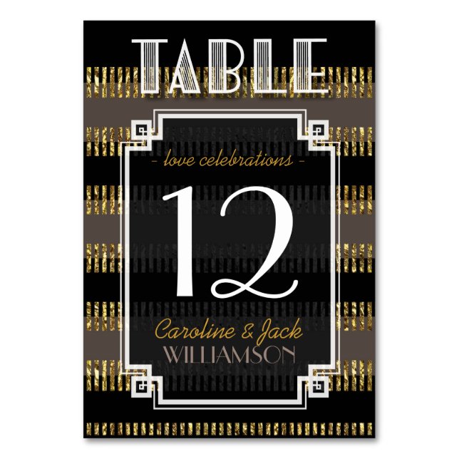 Cartes numériques Art Déco + Grilles d'or Noir (Par défaut)